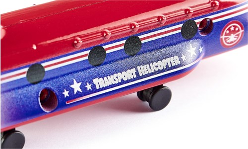 Siku helicóptero de transporte modelo de juguete rotores plegables metal plástico-3