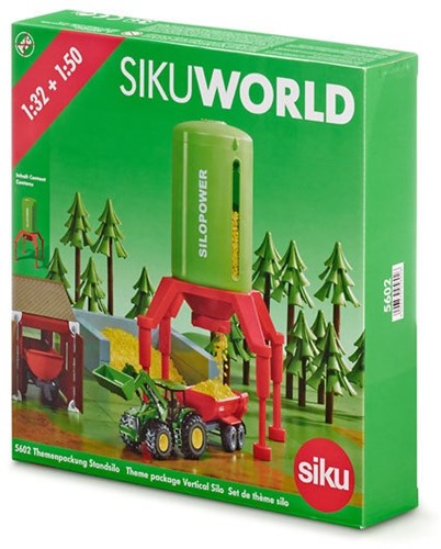 Siku silo vertical granja juguete 1:32 plástico verde-rojo-3