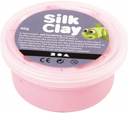 Silk Clay plastilina rosa 40g flexible y autoendurecible