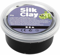 Silk Clay plastilina negra 40 gramos - juguete flexible autoendurecible