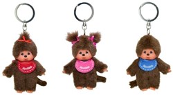 Monchhichi llavero de peluche - marrón - 10 cm - surtido - Sekiguchi