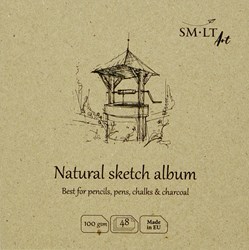SMLT cuaderno de bocetos cuadrado 14 cm blanco natural 100g 48 hojas papel FSC