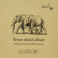 SMLT cuaderno de bocetos cuadrado 14 cm marrón 135g 32 hojas papel ecológico