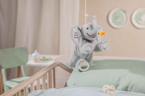 Steiff peluche caja de música elefante Ellie, gris claro - peluche 25 cm-3