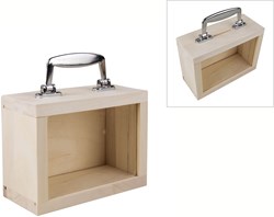 Hobbygroep hucha maleta madera vidrio acrílico 18x8x13 cm decoración
