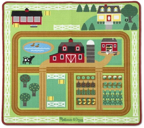 Melissa & Doug alfombra de juego granja con animales y tractor - tapete infantil
