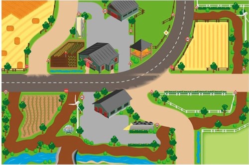 Alfombra de juego granja XXL 100x150cm - tapete de granja para niños-2