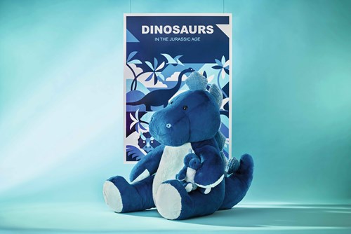 Steiff peluche dinosaurio Stegosaurus azul medio 80 cm juguete-3