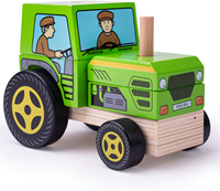 BigJigs tractor apilable de madera juguete educativo tractor