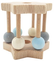 Hess sonajero de madera forma de estrella azul juguete para bebé