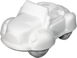 Hobbygroep coche de poliestireno juguete creativo blanco decoración