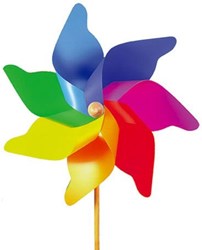 Giobas molino de viento arcoíris - gran molinillo de jardín colorido 120cm