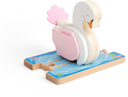 BigJigs túnel de cisne de madera para tren - accesorio para tren de juguete