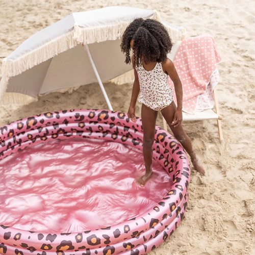 Swim Essentials piscina infantil estampado leopardo rosa oro 150 cm hinchable-3