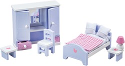 Tidlo dormitorio casa de muñecas set muebles madera rosa