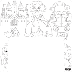 Matta mantel individual castillo princesa para colorear - reutilizable para Ikea Antilop
