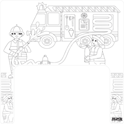 Matta mantel de colorear bomberos - Mantel reutilizable para Ikea Antilop