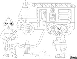 Matta mantel de bomberos para colorear - Mantel de silicona reutilizable
