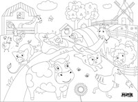 Matta mantel individual granja para colorear - Mantel reutilizable niños