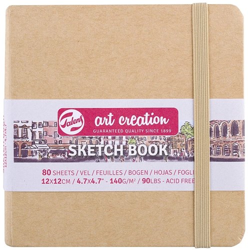 Talens cuaderno de bocetos kraft 12x12 cm 140 g 80 hojas compacto creativo