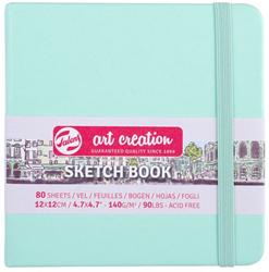 Talens cuaderno de bocetos tapa dura 12x12 cm verde menta 80 hojas 140 g