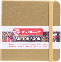 Talens cuaderno de bocetos oro 12x12 cm 140g 80 hojas para dibujo y acuarela
