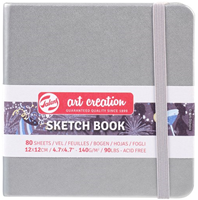 Talens cuaderno de bocetos plata tapa dura 12x12 cm 80 hojas 140g