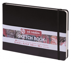 Talens cuaderno de bocetos negro 21x15 cm 140gr 80 hojas para artistas