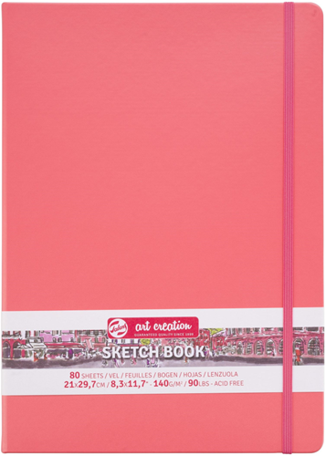 Talens cuaderno de bocetos A4 rojo coral 140g 80 hojas - Art Creation