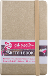 Talens cuaderno de bocetos oro blanco 9x14cm 80 hojas tapa dura elástico
