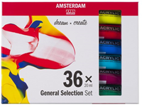 Bruynzeel set pintura acrílica pintar Amsterdam Standard Series 36x20 ml