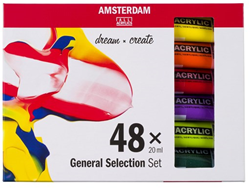 Bruynzeel set pintura acrílica pintar 48 colores 20ml Amsterdam