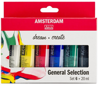 Bruynzeel set de pintura acrílica Amsterdam Standard 6 colores 20 ml pintar