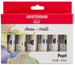 Royal Talens set pintura acrílica perlada - Amsterdam 6x20 ml