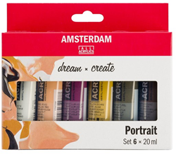 Royal Talens set de pintura acrílica retrato - Amsterdam 6x20 ml pintar