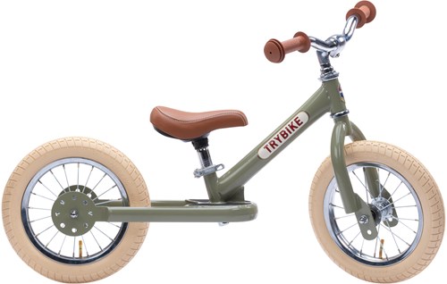 Trybike bicicleta sin pedales Steel verde vintage - dos ruedas para niños