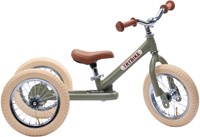 Trybike bicicleta sin pedales Steel 2-en-1 - verde vintage bicicleta para niños
