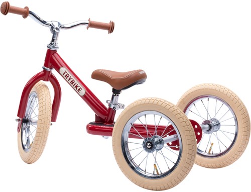 Trybike bicicleta de equilibrio 2-en-1 Steel - bici infantil rojo vintage-2