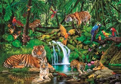 Clementoni puzzle animales de la jungla - 300 piezas - rompecabezas colorido