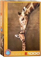 Eurographics puzzle animales Jirafa madre y bebé - 1000 piezas cartón-2