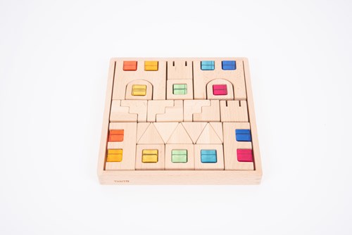 TickiT bloques de construcción de madera - diversión con gemas de colores