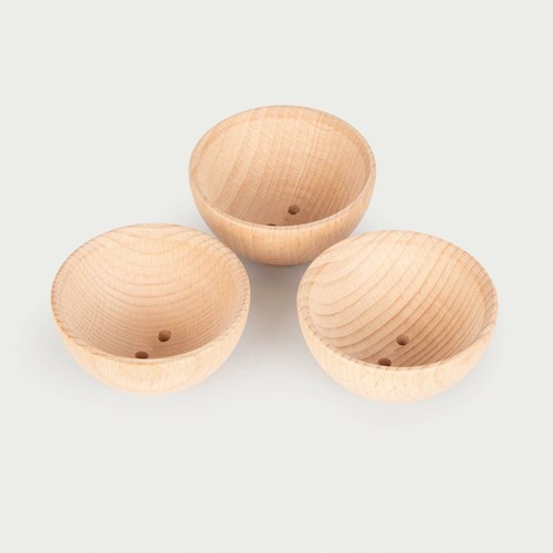 TickiT cuencos de madera natural 92 mm - set de 3 - juguete educativo-3