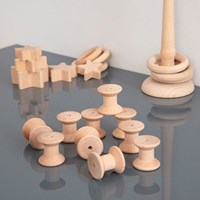 TickiT carretes de madera para manualidades - set de 10 carretes naturales-2
