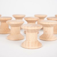 TickiT carretes de madera para manualidades - set de 10 carretes naturales-3