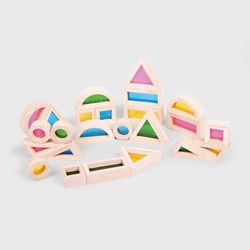 TickiT Bloques Arcoíris Set - Juguete de Madera 24 piezas