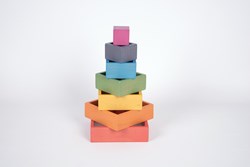 TickiT juguete de construcción Rainbow Architect Squares set madera 7 piezas
