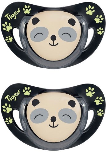 Tigex chupete bebé noche ortodóntico silicona panda 0-6 meses