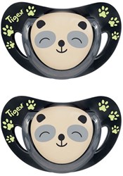 Tigex chupete silicona Smart Night panda 18-36 meses set de 2