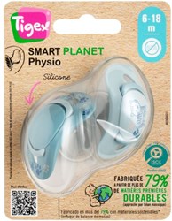 Tigex chupetes silicona 6-18 meses azul Smart Planet set de 2