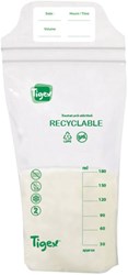 Tigex bolsas para almacenar leche materna 180ml - 20 unidades - sin BPA y a prueba de fugas